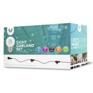 Girlanda świetlna 12m zewnętrzna + 10 żarówek G45 białe 2W IP65 RTV100002 Forever Light