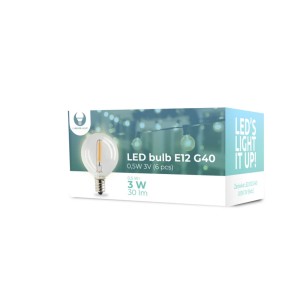 Żarówka LED E12 G40 0.5W 3V 30lm 6 sztuk RTV100101 Forever Light