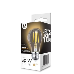 Żarówka LED Filament E27 A60 4W 230V 2200K 400lm COG złota RTV0100006 Forever Light