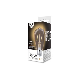 Żarówka LED Filament E27 ST64 4W 230V 2200K 400lm COG złota RTV0100009 Forever Light