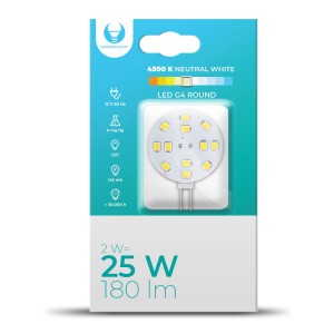 Żarówka LED G4 Round 2W 12V 4500K 180lm RTV003660 Forever Light