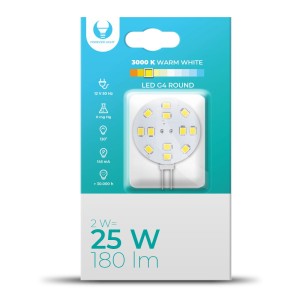 Żarówka LED G4 Round 2W 12V 3000K 180lm RTV003659 Forever Light