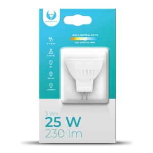 Żarówka LED G4 MR11 3W 12V 4500K 230lm Ceramiczna RTV003573 Forever Light