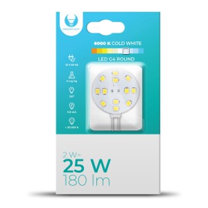 Żarówka LED G4 Round 2W 12V 6000K 180lm RTV003661 Forever Light