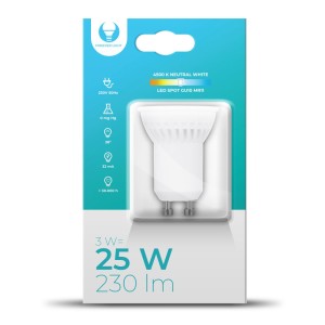 Żarówka LED GU10 MR11 3W 230V 4500K 230lm ceramiczna RTV003589 Forever Light