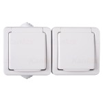 TEKNO 05-1254-102 biały gniazdo zasilające francuskie podwójne z ochroną styków 33497 Kanlux