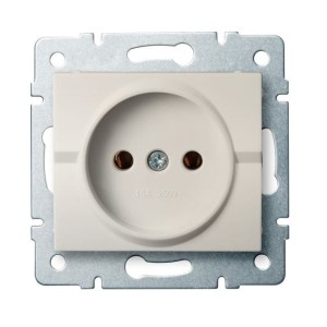 LOGI 02-1210-103 kremowy gniazdo zasilające pojedyncze 25144 Kanlux