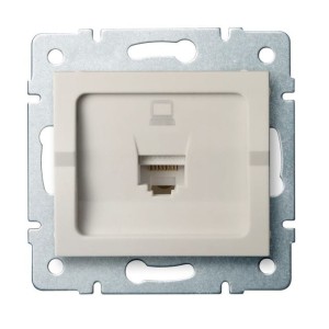 LOGI 02-1400-003 kremowy gniazdo komputerowe pojedyncze (RJ45Cat 6 Jack) 25168 Kanlux