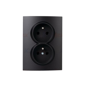 LOGI 02-1254-142 cm gniazdo zasilające podwójne francuskie, kompletne z ochroną styków 33610 Kanlux