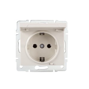 LOGI 02-1230-103 kremowy gniazdo z uziemieniem, IP44, Schuko 25146 Kanlux