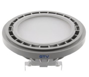 Żarówka LED AR-111 G53 12,5W DC12V barwa ciepła 3000K 120° szara obudowa GTV