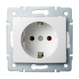 LOGI 02-1220-102 biały gniazdo zasilające pojedyncze Schuko 25085 Kanlux