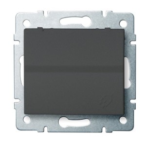 LOGI 02-1230-141 grafitowy gniazdo z uziemieniem, IP44, Schuko 25264 Kanlux