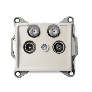 LOGI 02-1590-003 kremowy gniazdo TV-2xSAT końcowe 25164 Kanlux